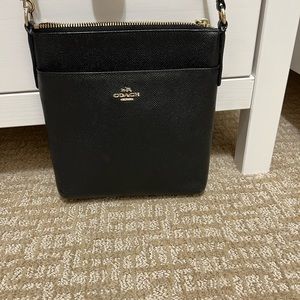 Coach black leather crossbody